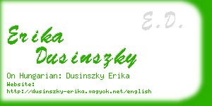 erika dusinszky business card